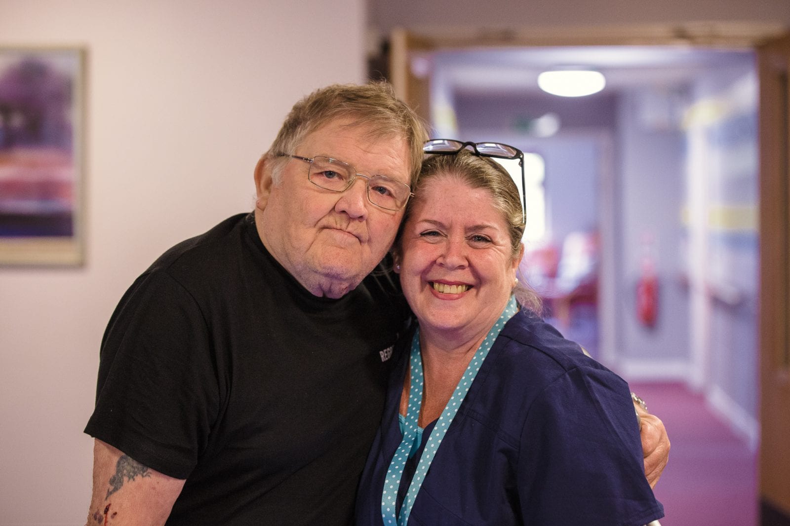 Resident and Carer at Platters Farm Lodge