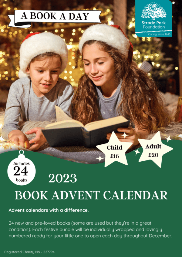 Two children at Christmas reading a book