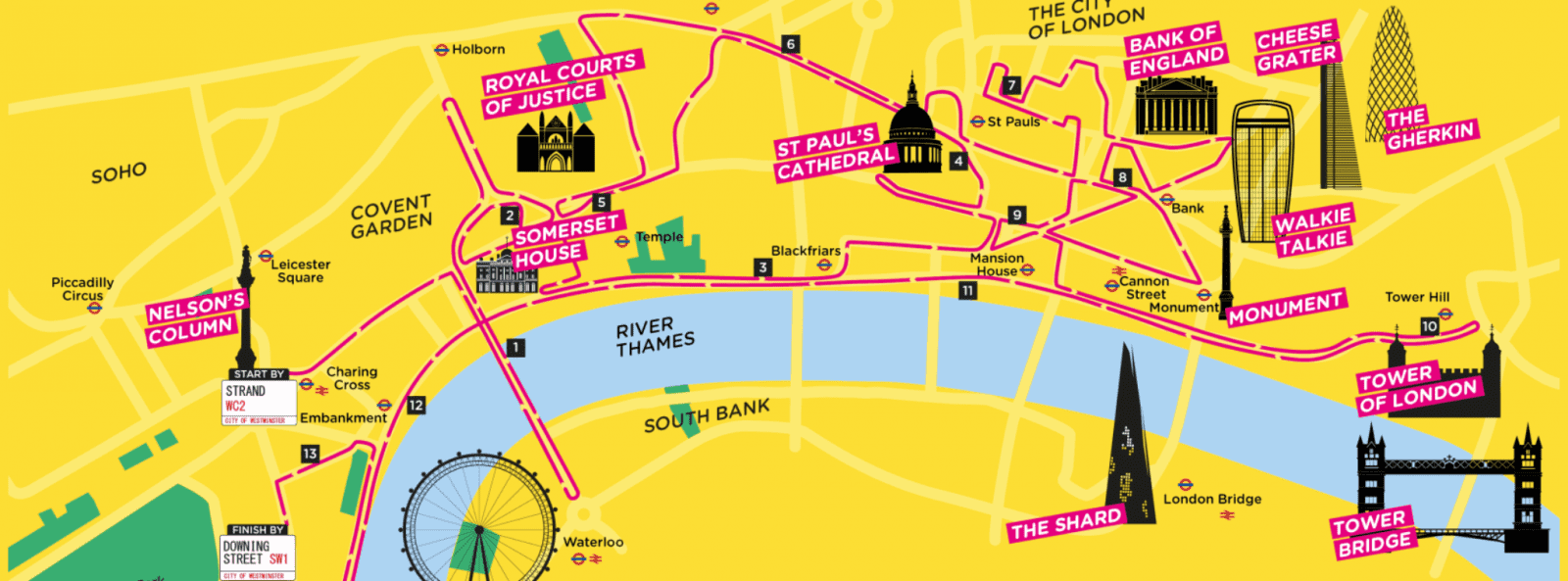 London Marathon map