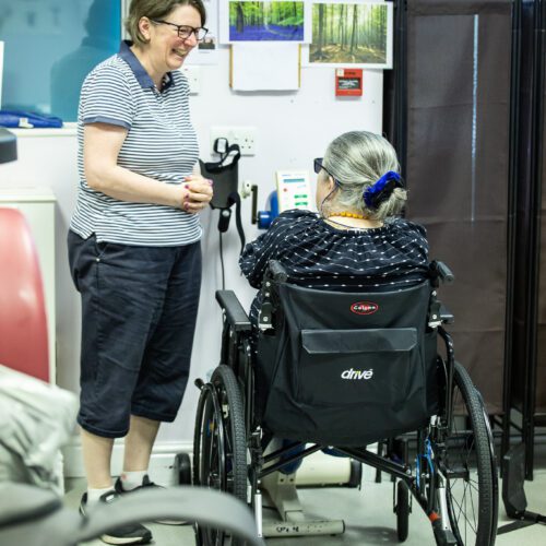 Therapist with resident at Strode Park House