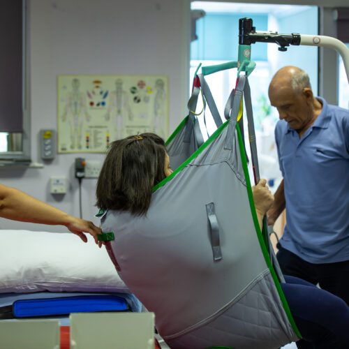 Resident receiving therapy services at Strode Park House