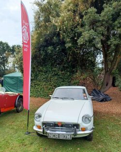 MG next to flag