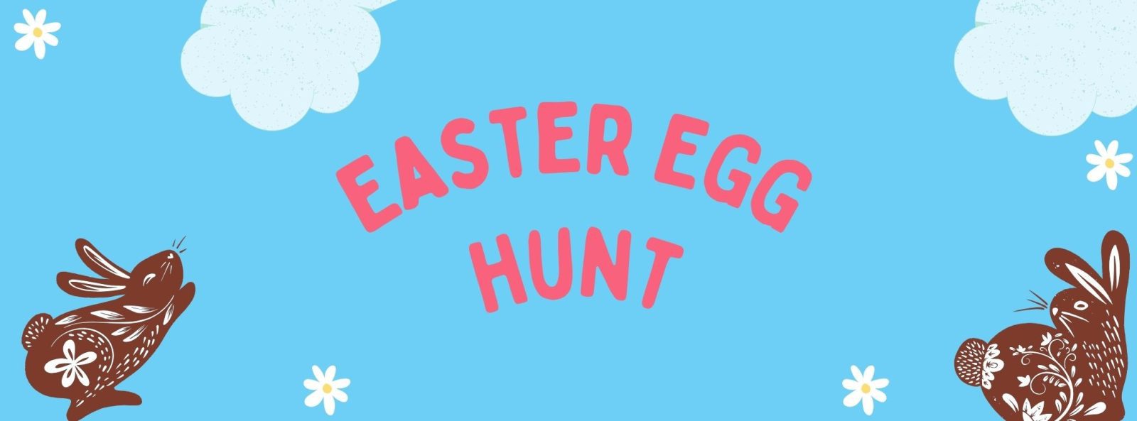 Brown rabbits, blue sky and clouds