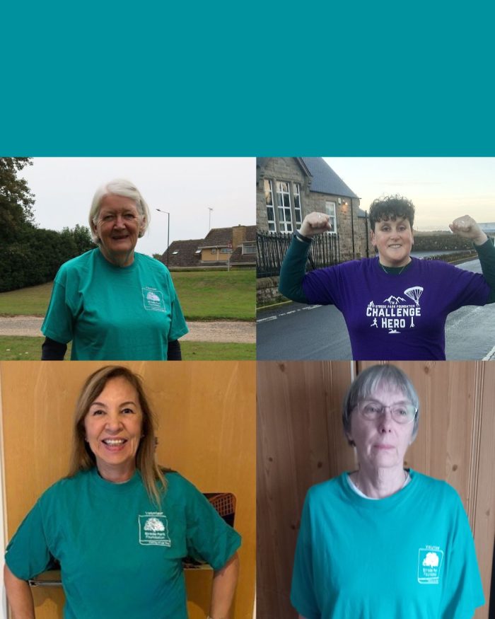 Four ladies in Strode Park Foundation tshirts