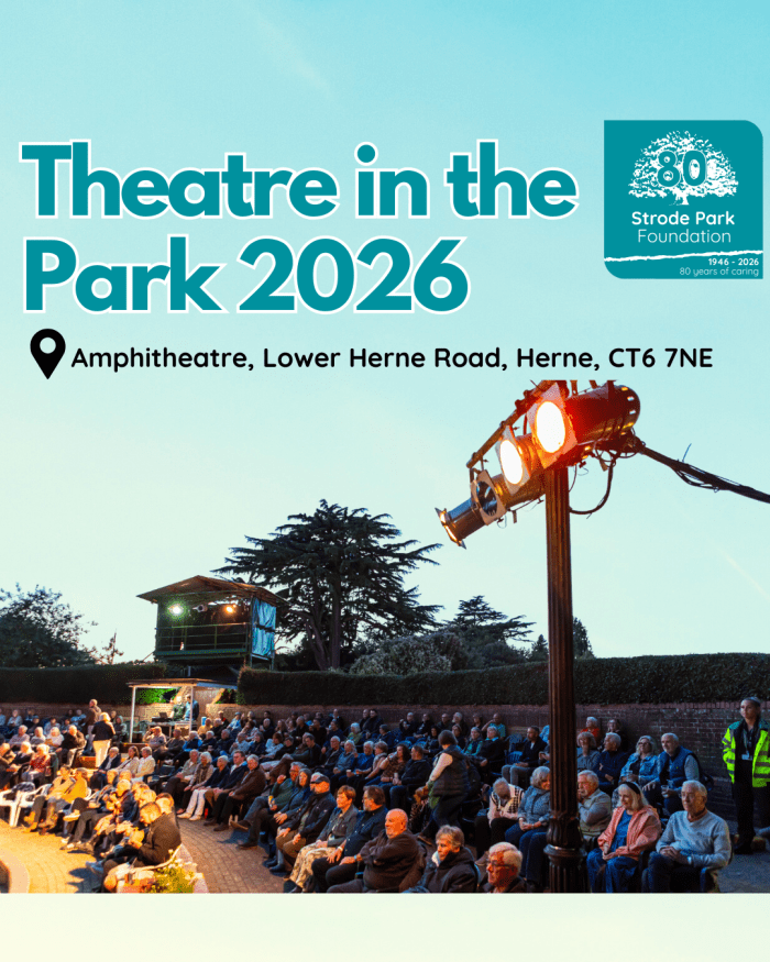 We are thrilled to announce our Theatre in the Park 2026 programme! This summer, four incredible shows are heading to our amphitheatre in the grounds of Strode Park House, Herne.