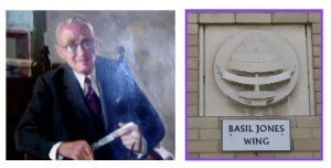 Photo of Basil Jones and wing plaque