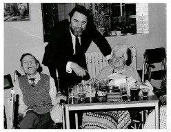 Terry Waite with residents
